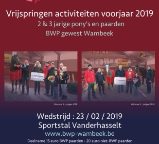 Laatste dag om in te schrijven voor vrijspringen BWP Wambeek Laatste dag om in te schrijven voor vrijspringen BWP Wambeek